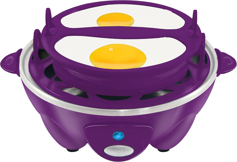 Elite Gourmet EGC322CBL Easy Egg Cooker Electric 7-Egg Capacity, Soft, Medium, Hard-Boiled Egg Cooker with Auto Shut-Off, Measuring Cup Included, BPA Free, Classic Blue
