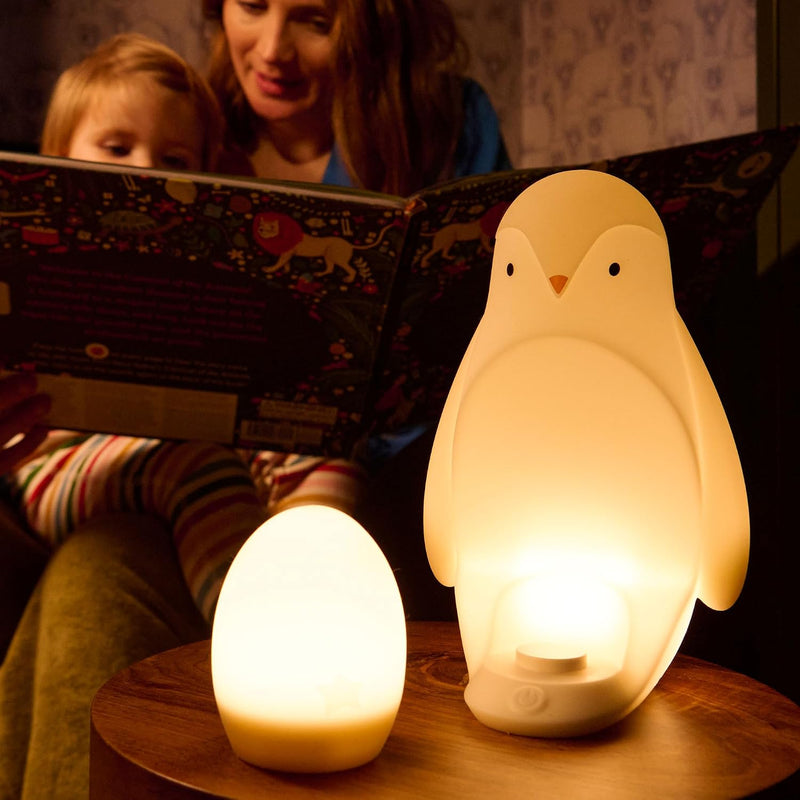 Tommee Tippee Penguin 2-in-1 Portable Nursery Night Light for Baby & Toddler Soft Silicone Night Lamp with Dimmable Glow, USB Rechargeable, Removable Light for Sleeping, Bedtime, Travel - Penguin Night Light