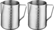 Milk Frothing Pitcher 550ml Stainless Steel Espresso Steaming Jug for Latte Espresso Cafetiere Cappuccino Coffee Machine Accessories Barista Tools Milk Cup - 1000 ml (Pack of 2)