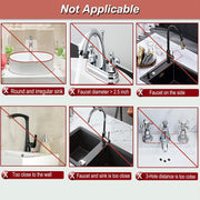 KASTWAVE Silicone Faucet Splash Guard Mat, Silicone Sink Mat Tray Drying Mat, Upgraded Faucet Water Catcher Tray, Dish Sponge Holder, Home Kitchen Sink Accessory Gadgets Organizer (Dark Grey)