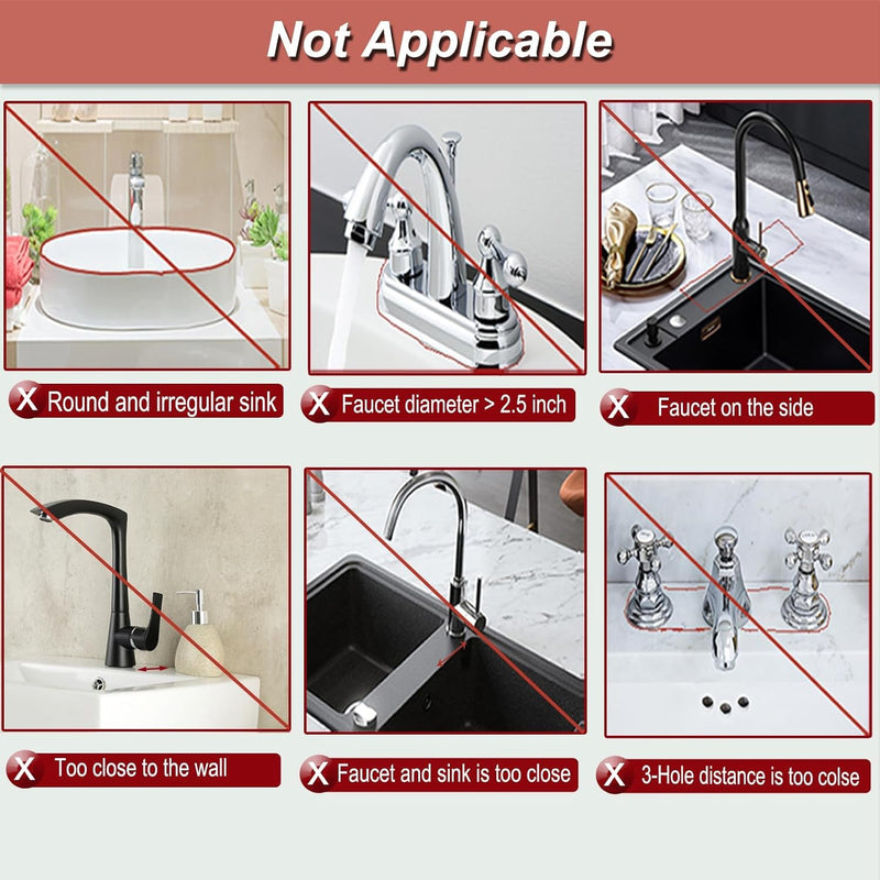 KASTWAVE Silicone Faucet Splash Guard Mat, Silicone Sink Mat Tray Drying Mat, Upgraded Faucet Water Catcher Tray, Dish Sponge Holder, Home Kitchen Sink Accessory Gadgets Organizer (Dark Grey)