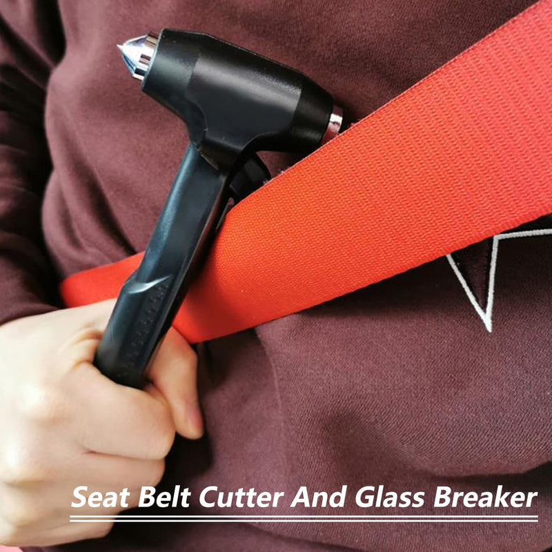 WONDER POINT Premium Car Glass Breaker with Seat Belt Cutter - Automotive Safety Hammer - Emergecy Escape Tool, Car Autoaccessory Metal Window Hammer, Vehicle Hard Aluminium Alloy Head Design