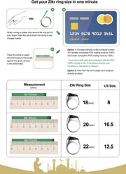 iQibla Zikr1 lite Smart Tasbih Tally Counter Ring for Muslims Zikr Digital Tasbeeh 5 Prayer Time Reminder Bluetooth Waterproof 20mm (white)