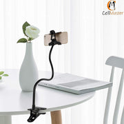 Metal 360 Degree Flexible Portable Foldable -Lazy Stand Bracket Cell Phone Holder/Gooseneck Long Arm Clip Mobile Stand for Table Mobile Stand for Bed Office
