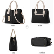 Purses and Handbags for Women Shoulder Tote Bags Top Handle Satchel C Black Beige, M