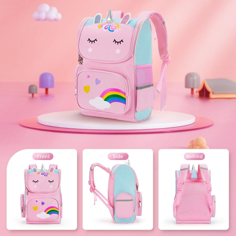 Unicorn Backpacks for Kids, Lightweight Pink School Backpack for Girl, Durable & Waterproof Schoolbag, Student Backpack Bag and Primary Kids Backpack 16inch for 5 6 7 8-10 Years Old