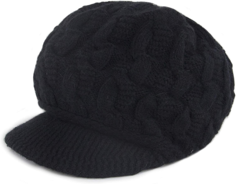 Muryobao Women's Winter Warm Slouchy Cable Knit Beanie Skull Hat with Visor