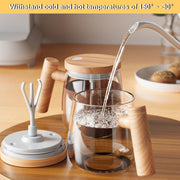 Self Stirring Coffee Mug with Lid,400ML Electric Mixing Cup Self Stirring Coffee Mug High Borosilicate Glass Mixing Coffee Mug Rotating Home Office Stirring Cup Suitable for Coffee/Milk/Protein Powder