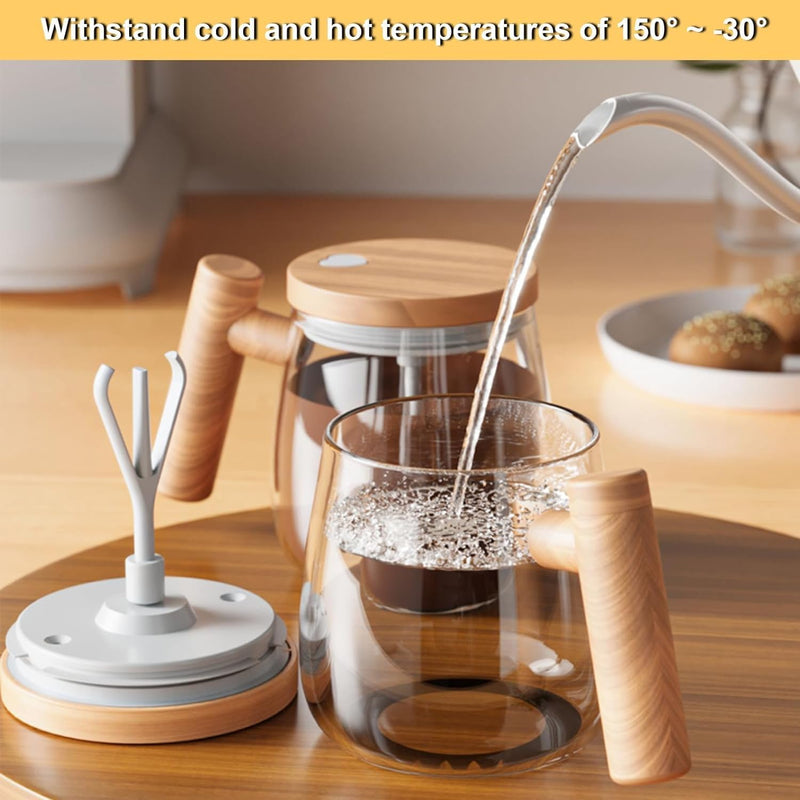 Self Stirring Coffee Mug with Lid,400ML Electric Mixing Cup Self Stirring Coffee Mug High Borosilicate Glass Mixing Coffee Mug Rotating Home Office Stirring Cup Suitable for Coffee/Milk/Protein Powder
