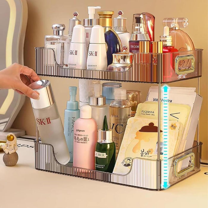 U-HOOME Bathroom Counter Organizer, Countertop Organizer and Storage,Bathroom Shelf Organizer,Cosmetics Skincare Shelf Organizer,Makeup Organizer Perfume for Dresser Vanity Tray, Spice Rack (Clean3)