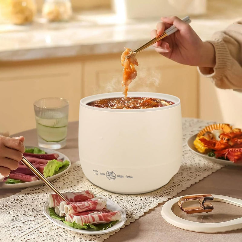 TERRIFI Portable Mini Rice Cooker 1 Cup, 1.5L Non stick Electric Hot Pot, Over Heating and Boil Dry Protection, Ideal for Travel, Office, Dorm, Multifunctional Automatic Cooking Pot