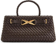 Women's Elora Woven Tote Bag - Dark Brown