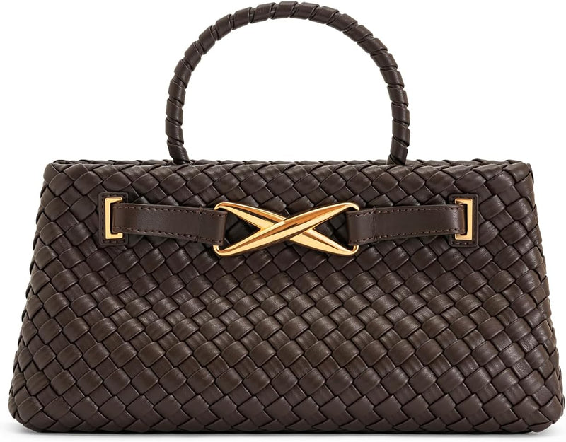 Women's Elora Woven Tote Bag - Dark Brown