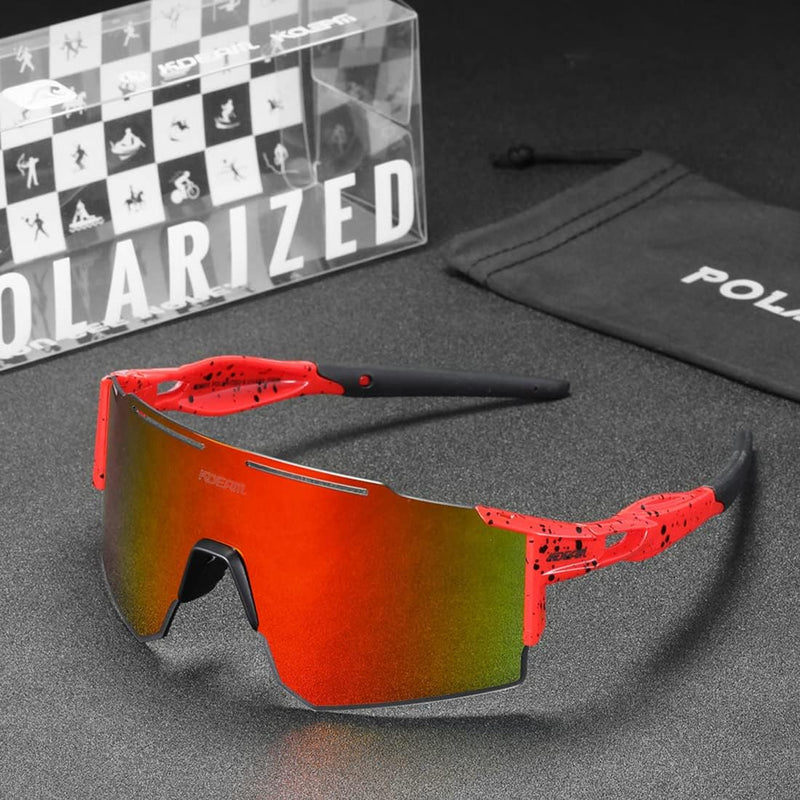 RINKUOLYO Sports Polarized Sunglasses for Men and Women Viper Sunglasses for Cycling Running Driving, M