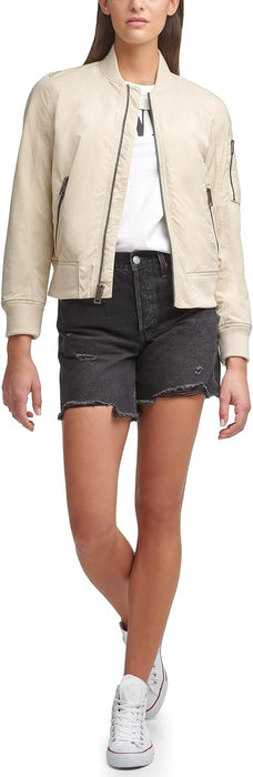 Levi's Women's Women's poly bomber jacket with contrast zipper pockets Jacket