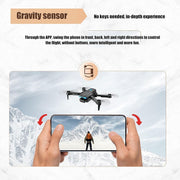 Silk Route - Drone with 4K HD Dual Camera, Smart Hover, WiFi FPV RC Quadcopter Gravity Sensor, One-Key Take-Off and Landing Return, Headless Mode, 2 Batteries Black