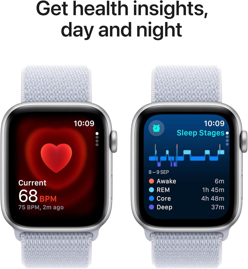 Apple Watch SE (2nd Gen) GPS + Cellular 40mm Smartwatch with Silver Aluminium Case with Denim Sport Band - M/L. Fitness and Sleep Trackers, Crash Detection, Heart Rate Monitor, Retina Display