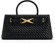 Women's Elora Woven Tote Bag - Black