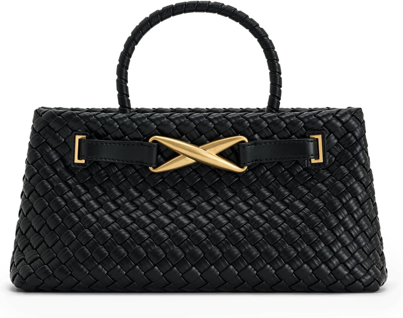 Women's Elora Woven Tote Bag - Black