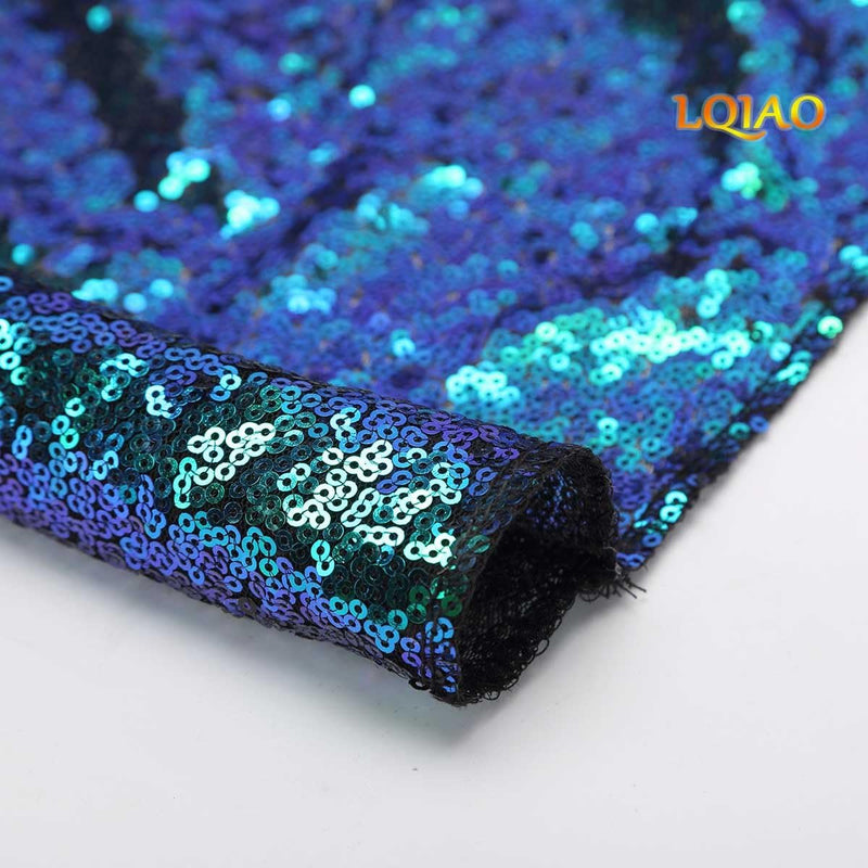 LQIAO 2 Panels Light Gold Sequin Backdrop Glitter Fabric for Wedding Birthday Parties Shimmer Wall-2x8ft