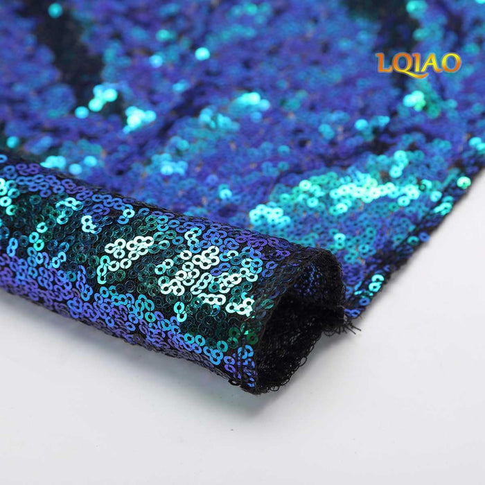 LQIAO 2 Panels Light Gold Sequin Backdrop Glitter Fabric for Wedding Birthday Parties Shimmer Wall-2x8ft