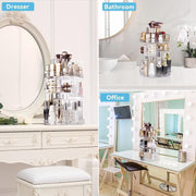 SKY-TOUCH 360-Degree Rotating Makeup Organizer,3-Tier Adjustable Cosmetic Storage Display Box Transparent Vanity Organizer for Skincare, Fragrance, and Beauty Products Bedroom,Countertop Organizer