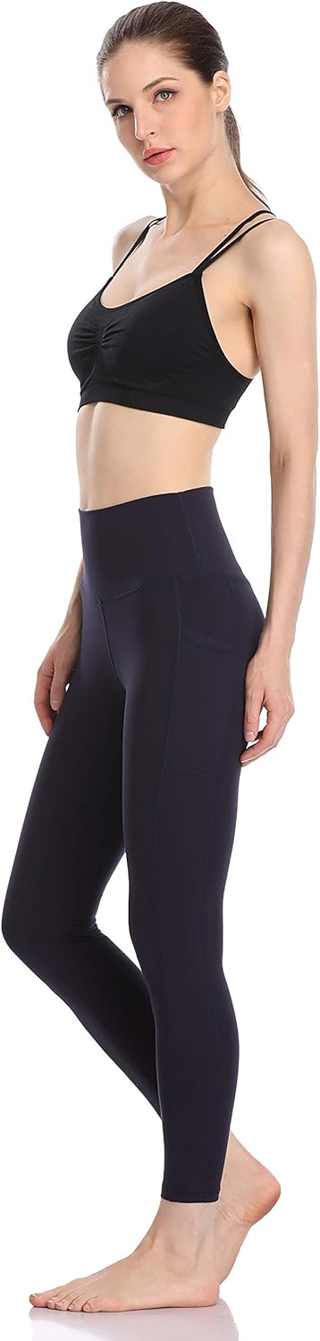 Colorfulkoala Women's High Waisted Tummy Control Workout Leggings 7/8 Length Yoga Pants with Pockets