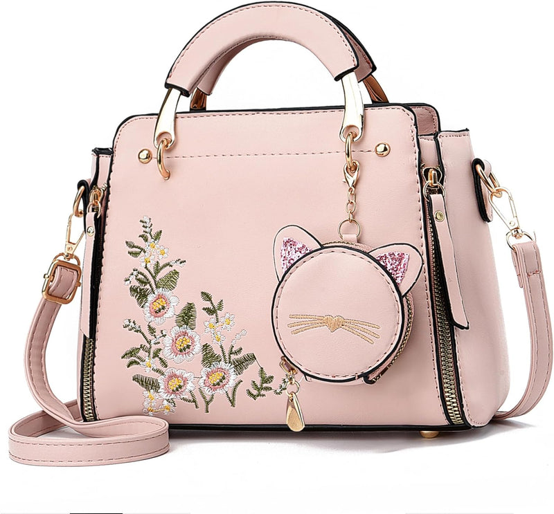 womens Xiaoyu001 Women Purse Satchel - Pink Flower