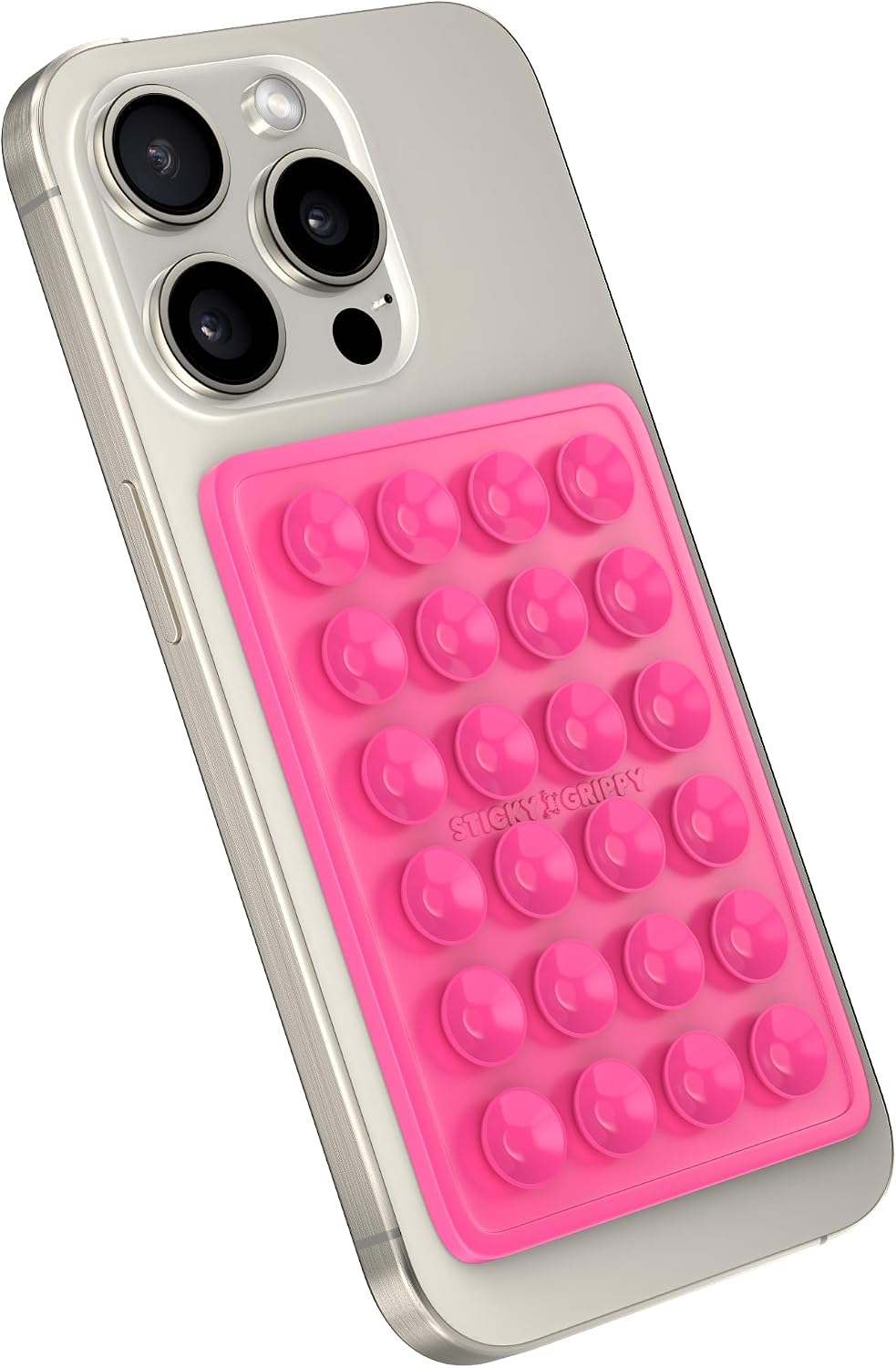 StickyGrippy Suction Phone Case Mount, Silicon Adhesive Phone Accessory for iPhone and Android, Hands-Free Fidget Toy Mirror Shower Phone Holder, Tiktok Videos and Selfies (Black) – image 8