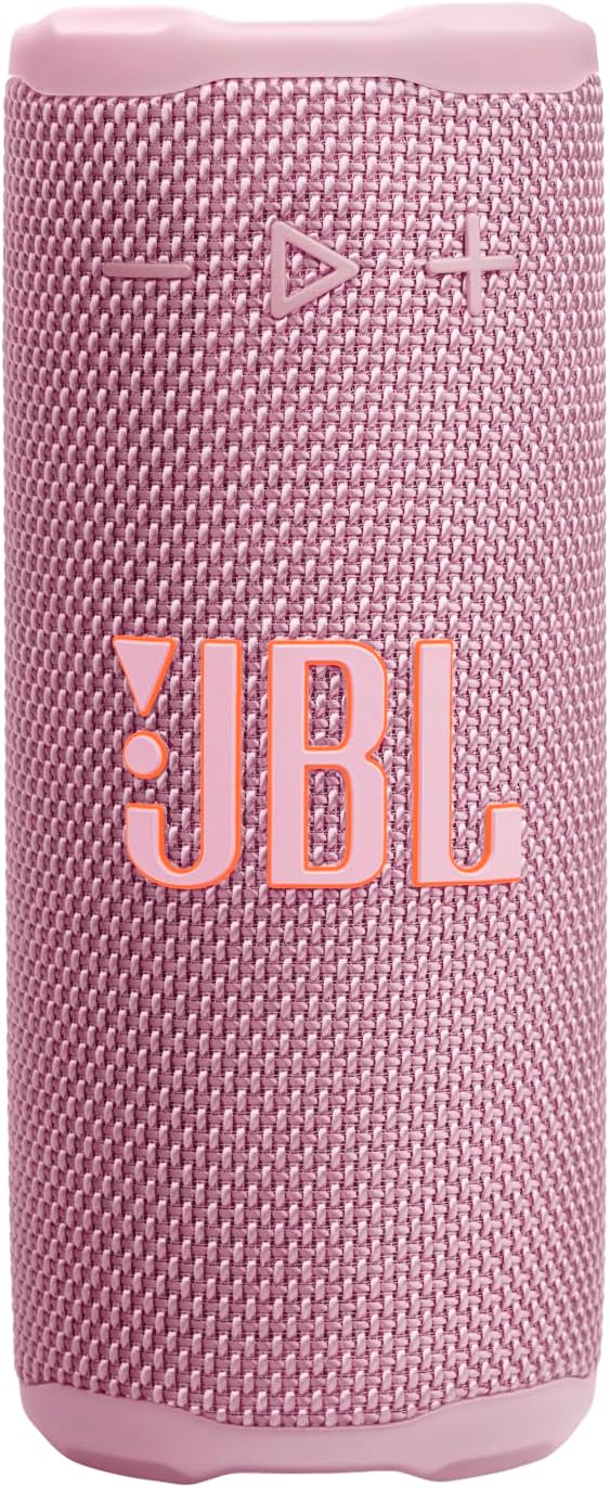 JBL Flip 7 - JBL Pro Sound with AI Sound Boost, up to 16 hours of playtime, multi-speaker connection via Auracast, and waterproof, dustproof, drop-proof design for all adventures Red. - Pink GRIP