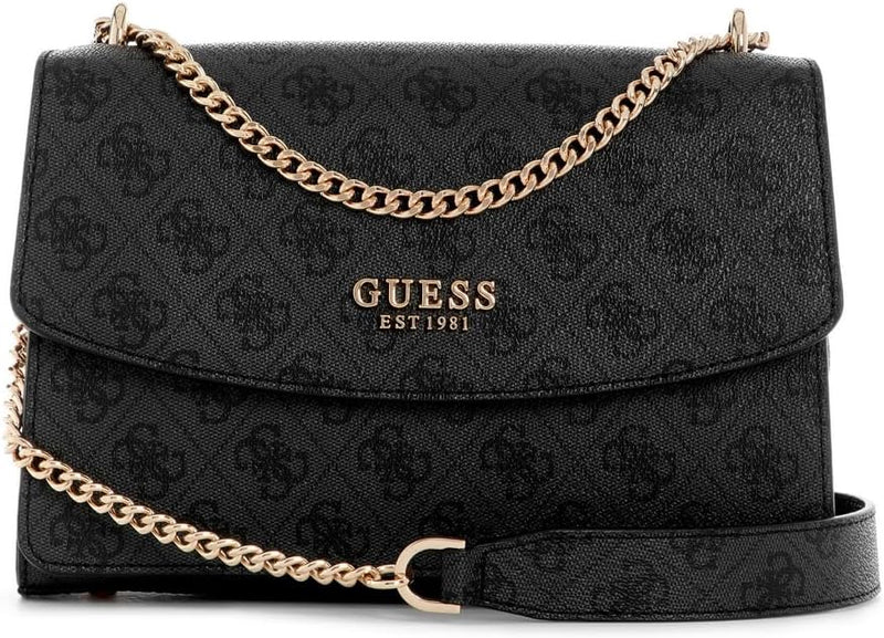 Womens Calista Convertible Crossbody Flap Handbag - Coal Logo