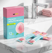 20PCS Travel Size Mouthwash Packets, Individual Disposable Mouthwash, Portable Oral Rinse for Travel, Office, Business Trips & Daily Fresh Breath (10ML, Lemon) - Peach 10ML