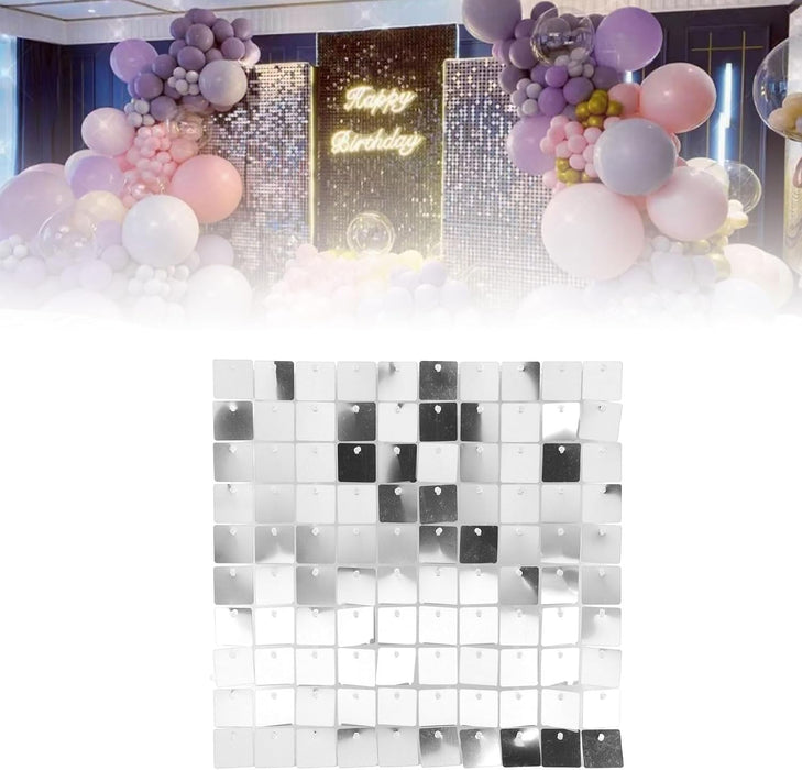 Shimmer Wall Backdrop, 8PCS Glitter Background Panels Foursquare Sequin Wall Backdrop, Sequin Shimmer Wall Backdrop Decoration Photo Backdrops for Birthday Wedding Party (Gold)