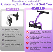 Multifunction Tension Rope, 6-Tube Elastic Yoga Pedal Puller Resistance Band, Natural Latex Tension Rope Fitness Equipment, for Abdomen/Waist/Arm/Leg Stretching Slimming Training - Purple