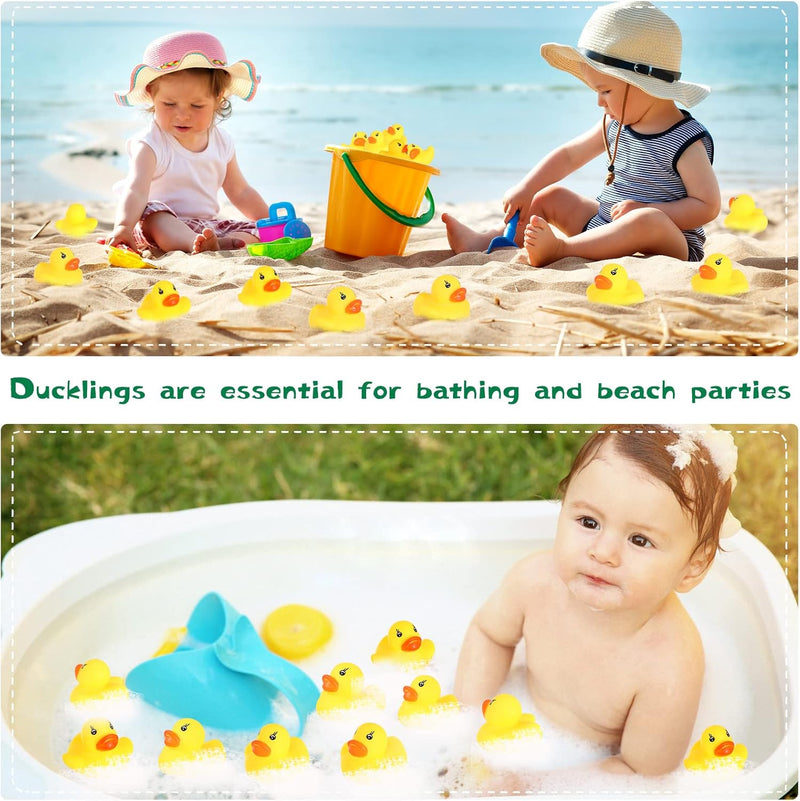 GADIEDIE Rubber Duck 50 Pack Mini Rubber Ducky Float Ducks Baby Bath Toy, Great for Jeep Ducking, Shower, Birthday Party, Carnival Game Gift(1.6"x 1.5" x 1.2")