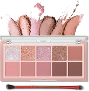10 Colors Eyeshadow palette with Brush,eye shadow,makeup palette, Long-Lasting Waterproof,eye makeupMatte Naked Eye Shadow, Ultra-Blendable, Easy to use, Professional Matte, Rose Pink - #03