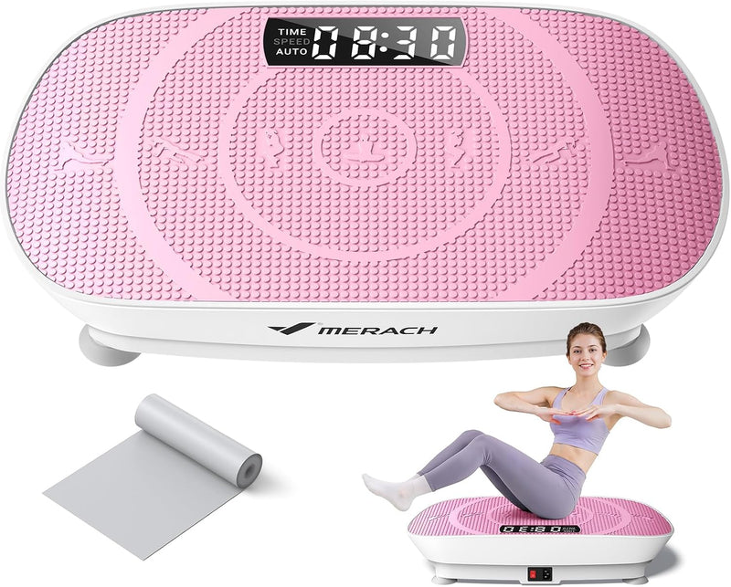 MERACH CV30 Pro Curved Vibration Plate Exercise Machine, Powerful & Quiet 400lbs Capacity, Whole Body Workout Equipment for Lymphatic Drainage, Shake Plate with Bluetooth & Auto ON/OFF for Home Gym - DP