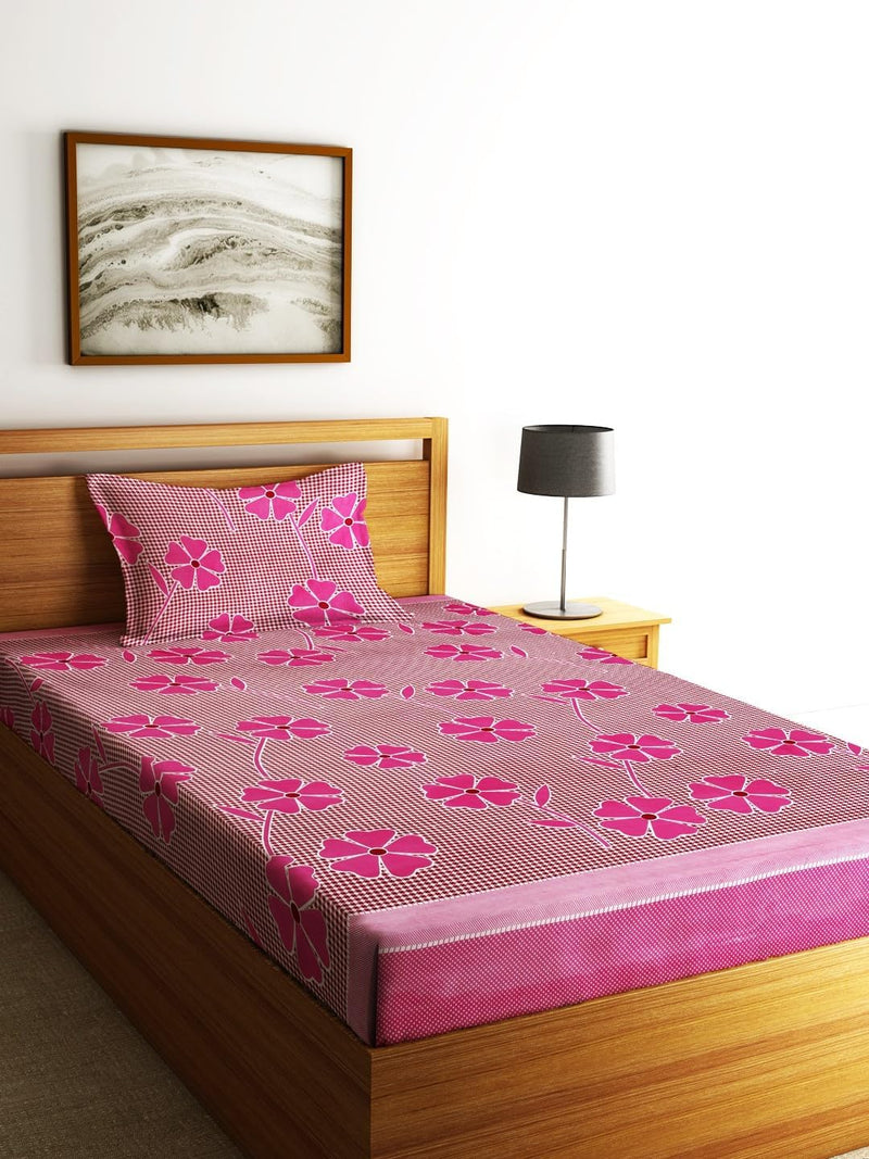 Fashion String 144TC Nature Embrace Lush Green Single Bedsheet with 1 Pillow Cover