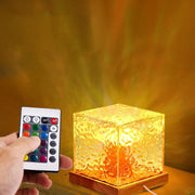 Water Ripple Lamp - 16 Colors Crystal Night Lamp, Dynamic Water Ripple Night Lamp for for Photography, Vlog, Party, Bedroom, Home Living Room Holiday presents