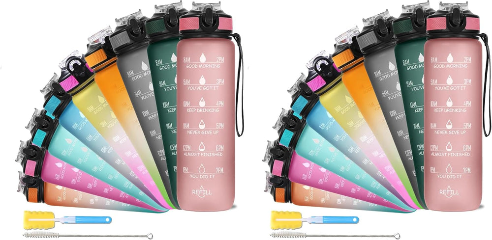 Unbreakable Water Bottle 1 Litre with Motivational Time Marker, Leakproof Durable BPA-Free Non-Toxic Water bottle for office,Water bottle for gym Detoxing eBook included Hunter Green with Motivational Time Marker