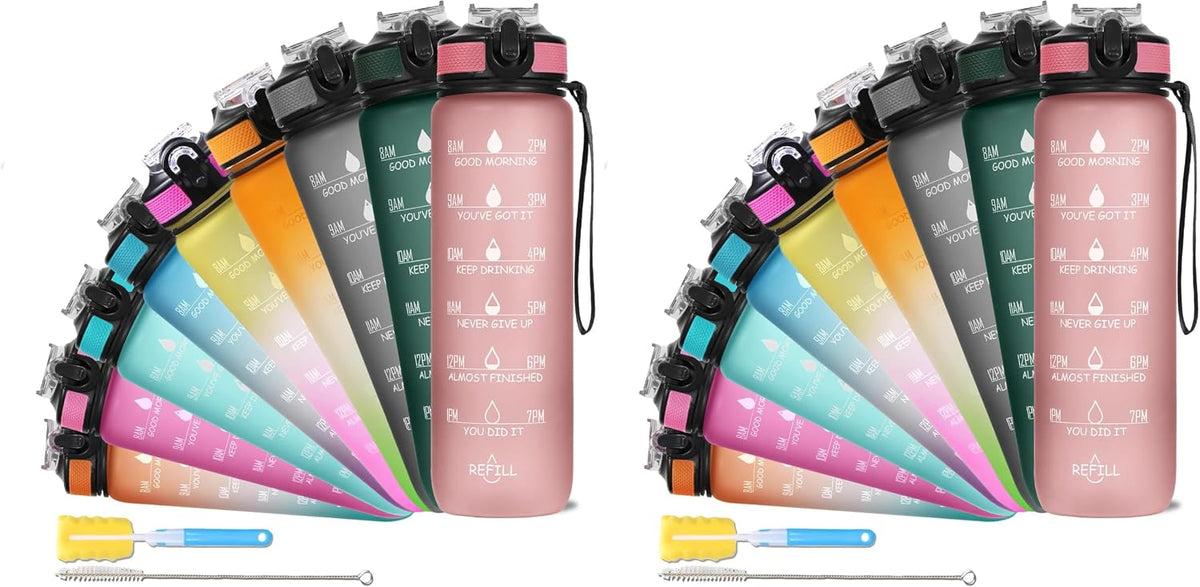 Unbreakable Water Bottle 1 Litre with Motivational Time Marker, Leakproof Durable BPA-Free Non-Toxic Water bottle for office,Water bottle for gym Detoxing eBook included Hunter Green with Motivational Time Marker – image 11