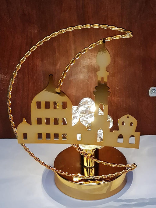 YU WELL EID Ramadan Decoration Lights, Star with Moon and serial lights, 3.5M Ramadan Lights with 8 Sequence Modes, comes with 220V. Celebration Lights (Stars with Mosque) - Moon Star Led Light