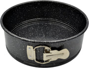 Prestige Granite Stone Springform Cake Round Pan 18 CM Non-Stick Bakeware Carbon Steel Leakproof Baking Tin Black-PR48782 - 9 inch