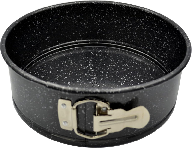 Prestige Granite Stone Springform Cake Round Pan 18 CM Non-Stick Bakeware Carbon Steel Leakproof Baking Tin Black-PR48782 - 9 inch
