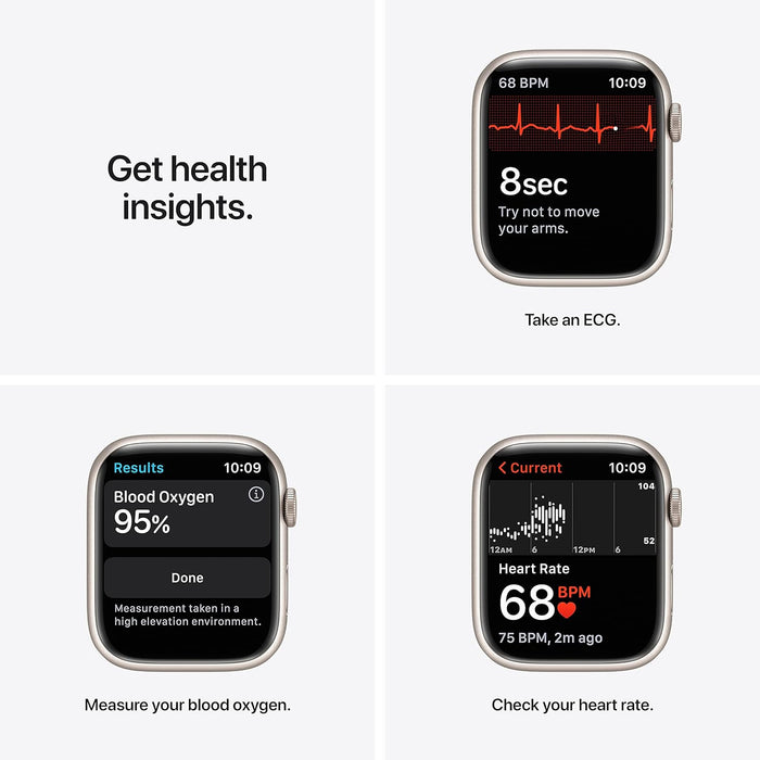 Apple Watch Series 7 (GPS + Cellular, 45mm) Smart watch - Graphite Stainless Steel Case with Midnight Sport Band - Regular. Fitness Tracker, Blood Oxygen & ECG Apps, Water Resistant (Renewed)