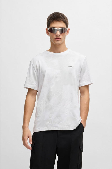 BOSS Mens Tee 6 Printed-artwork T-shirt in a cotton blend