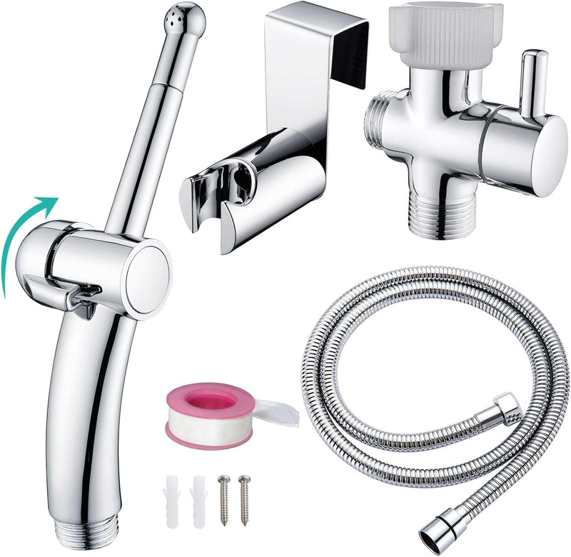 BARROCK All Metal Stainless Steel Hand Held Bidet Sprayer for Toilet, High Pressure Sprayer Head Brushed Gold