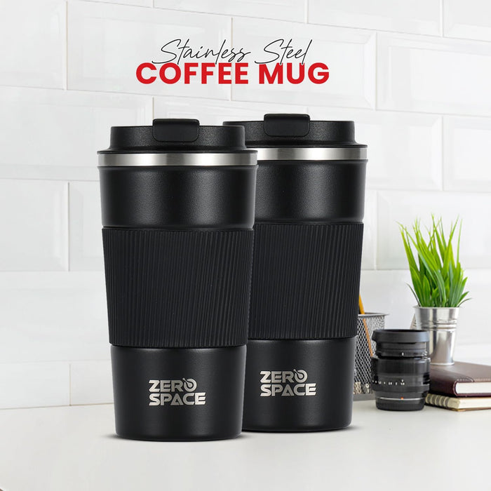 ZeroSpace Travel Coffee Mug, Stainless Steel Coffee Tumbler, Double Wall Vacuum Hot and Cold Insulated Coffee Mug for Home Travel Office Outdoor Works (Black - 500ml)