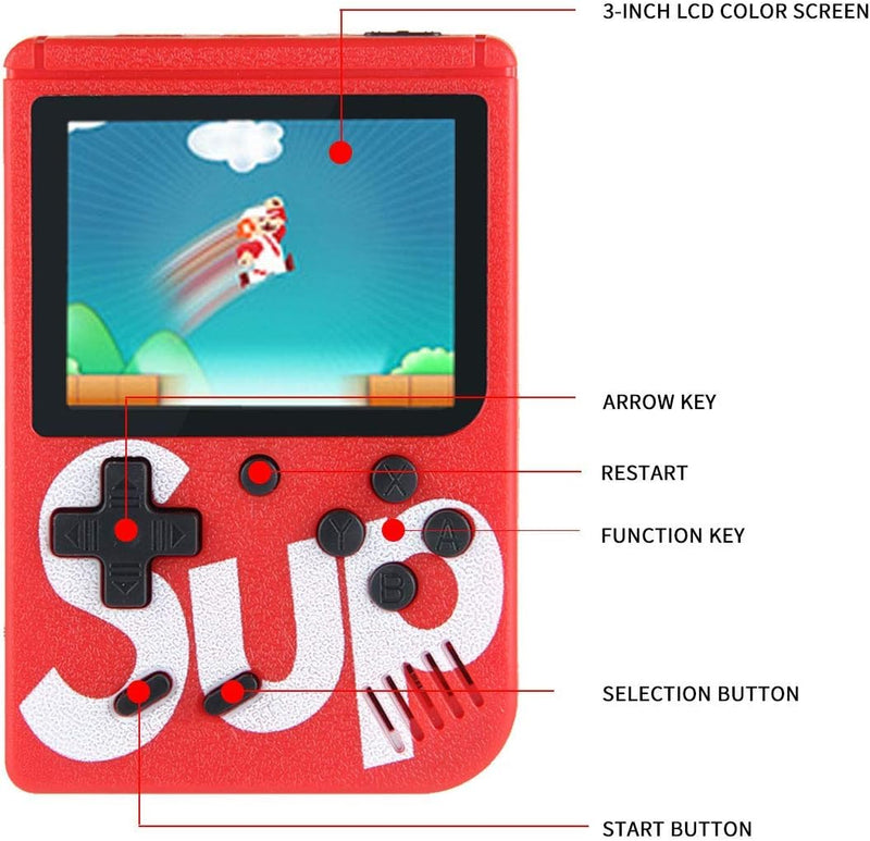 AWH INJOY SUP Game Box - 400 Retro Games in 1 Mini Console Can Connect to TV Yellow