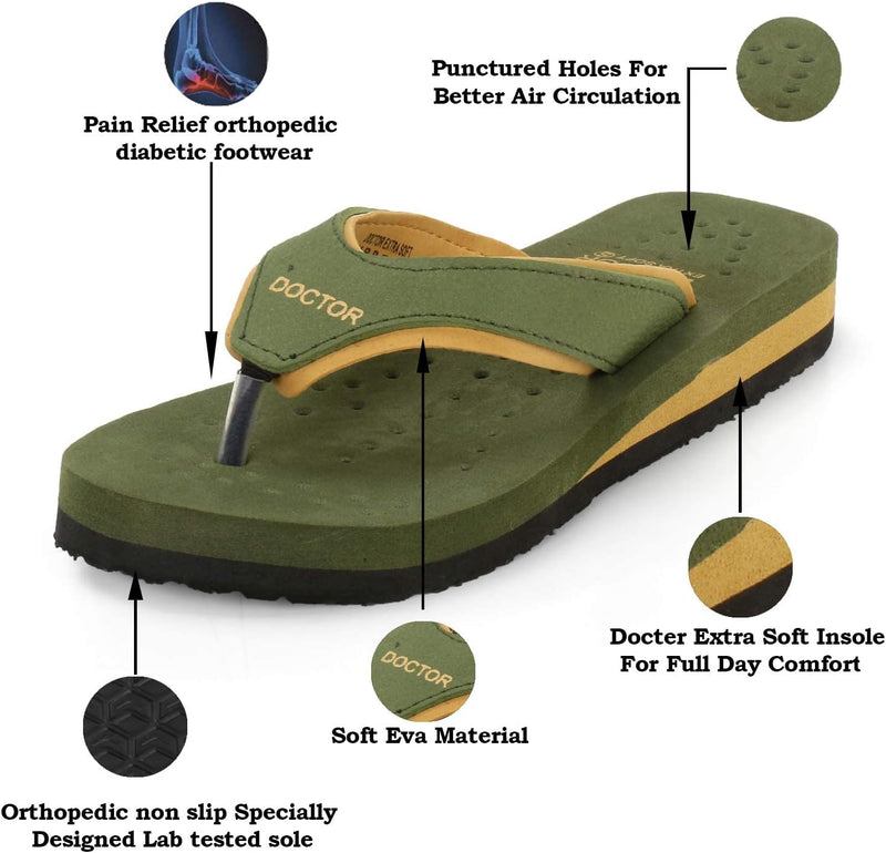 DOCTOR EXTRA SOFT Ortho Care Diabetic Orthopaedic Pregnancy Super Comfort Dr Flipflops and House Slippers For Women's and Girl's D-18
